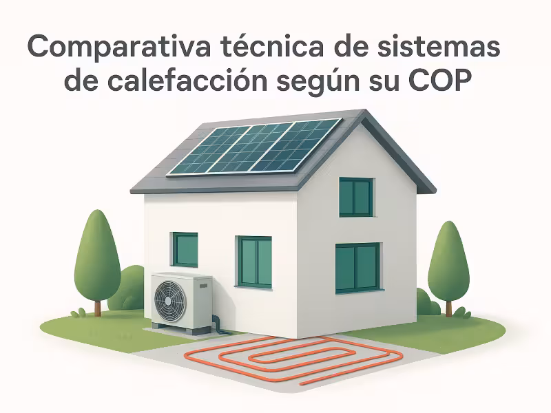 Casa con instalación de placas solares, sistema de aerotermia y suelo radiante en estilo moderno