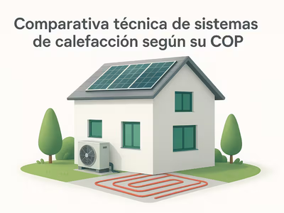 Casa con instalación de placas solares, sistema de aerotermia y suelo radiante en estilo moderno