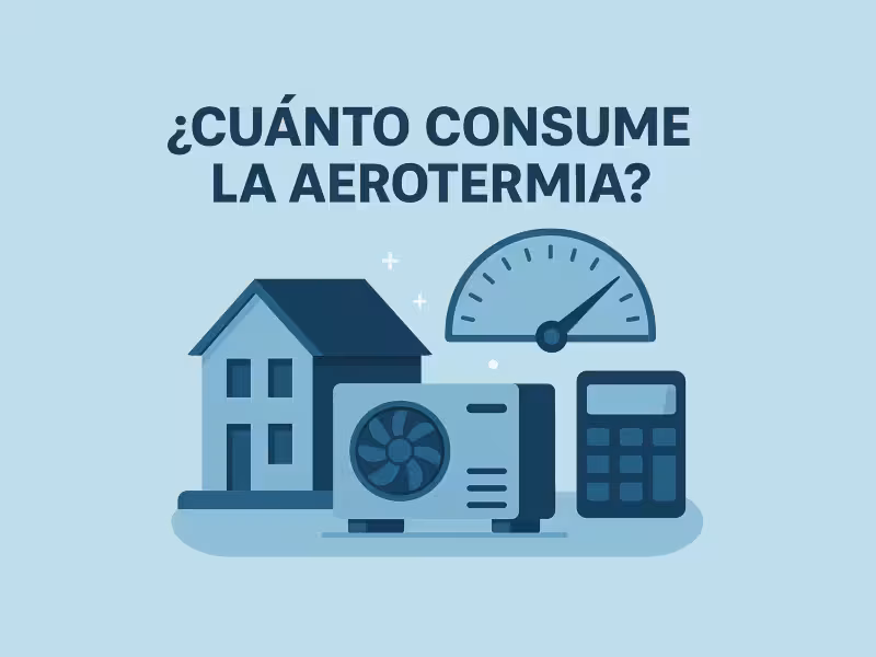 Un dibujo de una casa, una factura y un medidor de consumo.